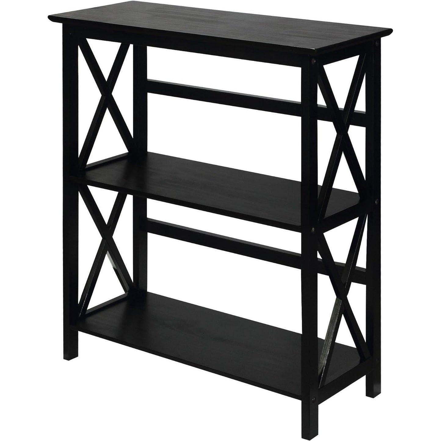 Montego 3-Shelf Bookcase, Black (New)-0