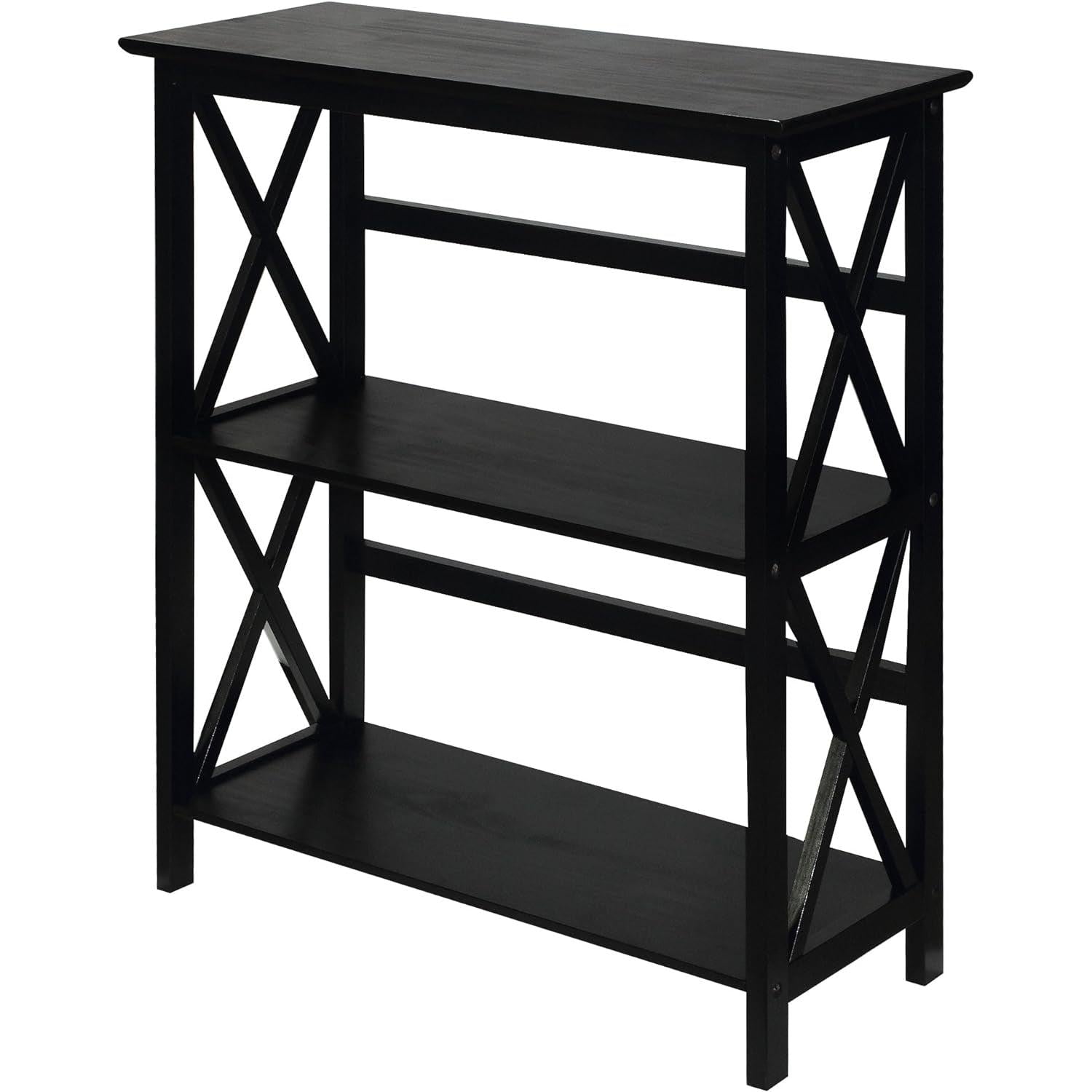 Montego 3-Shelf Bookcase, Black (New)-0