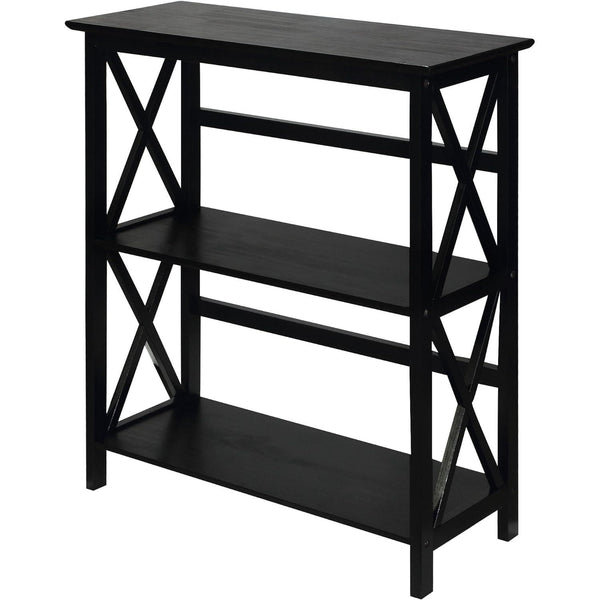 Montego 3-Shelf Bookcase, Black (New)-0