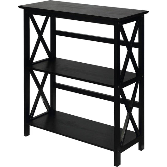 Montego 3-Shelf Bookcase in Black - Loft&Timber
