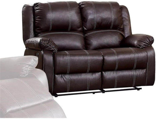 Brown Faux Leather Recliner Loveseat - Loft&Timber