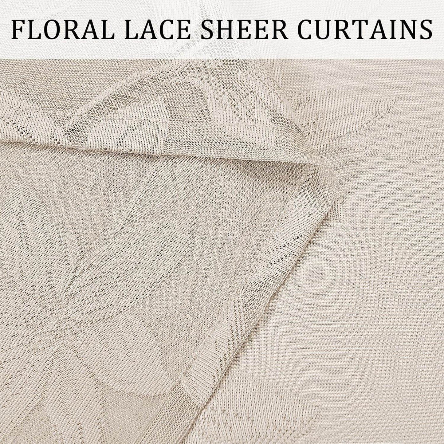 Custom Curtains: Lace Sheer Curtains, Set of 2 Panels - Loft&Timber