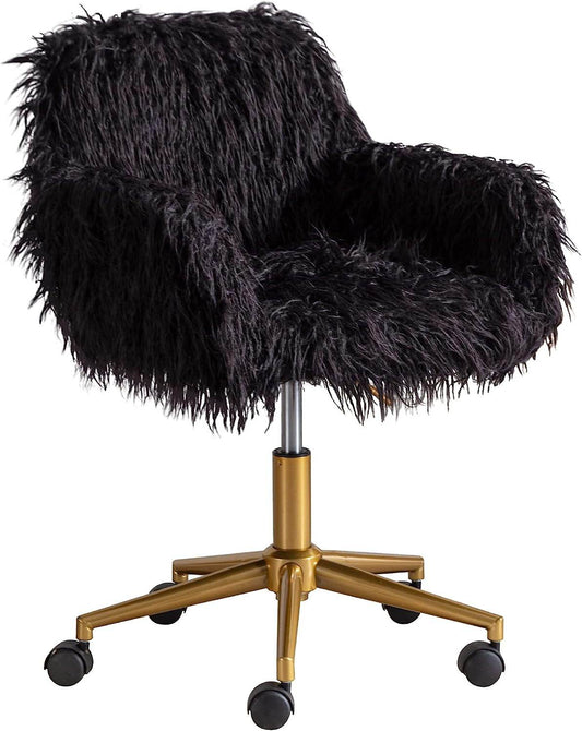 Soft Faux Fur Swivel Chair for Home Office - Loft&Timber