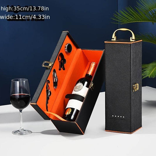 Luxury Leather Wine Gift Box with Sommelier Tools - Loft&Timber