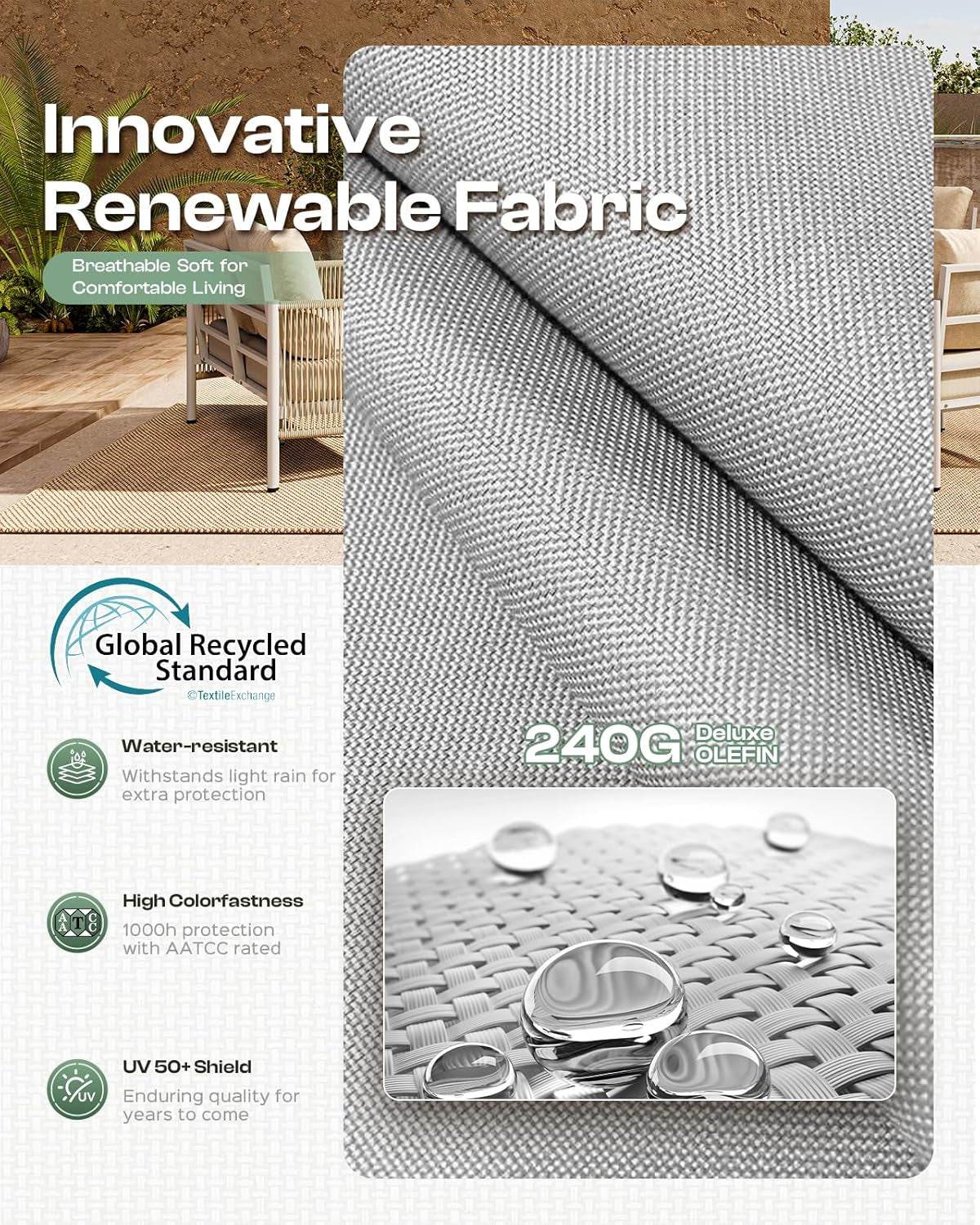 Modern Aluminum Outdoor Patio Furniture Set with Cushions - Loft&Timber