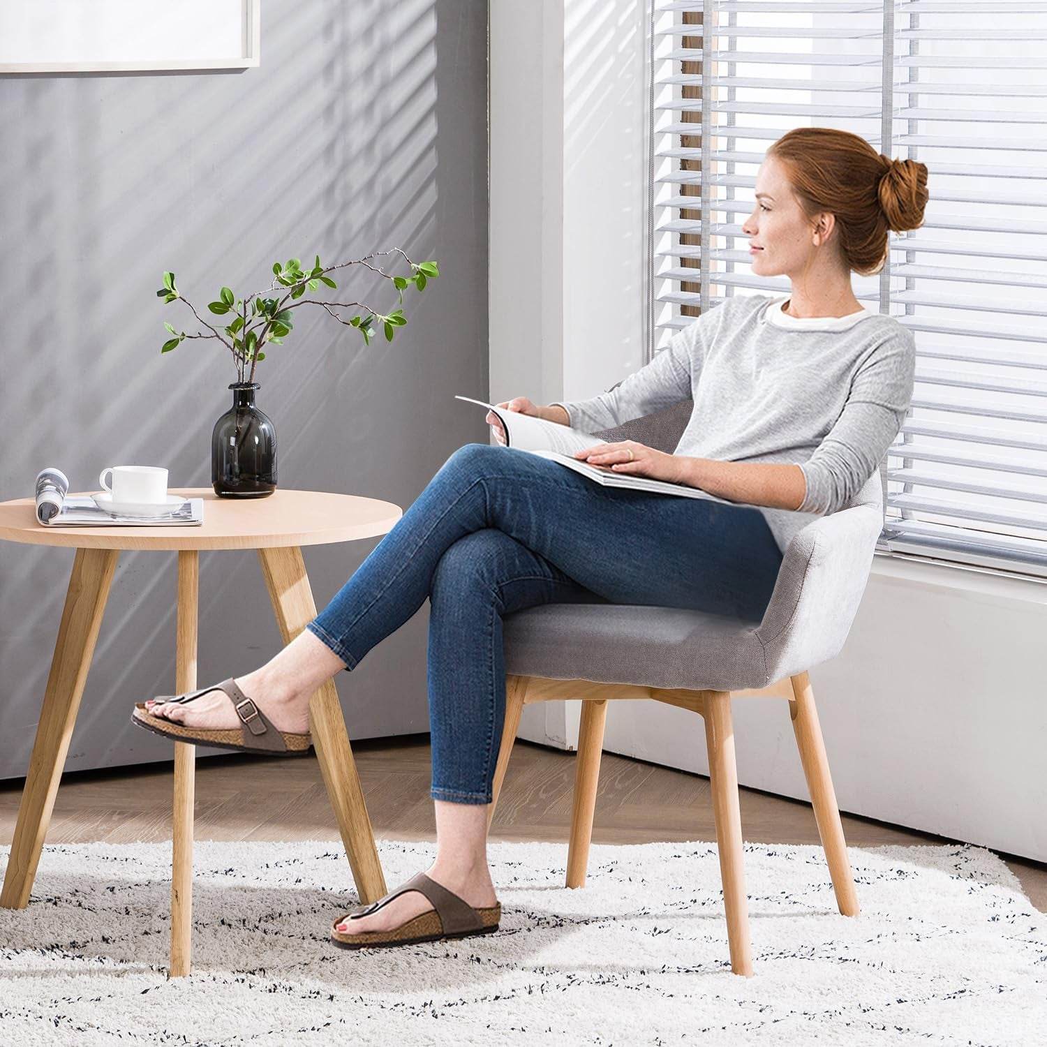 No Wheels Comfy Accent Chair in Gray - Loft&Timber