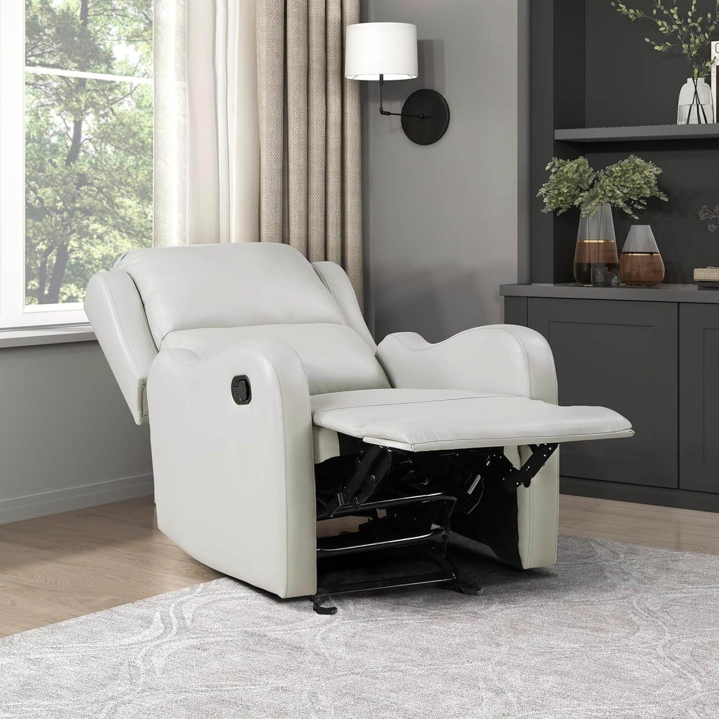 Recliner Chair Living Room Reclining Sofa Chair, Home Theater Seating Modern Recliner, Manual Recliner Sofa Chair for Living Room/Office/Apartment, Glider Recliner, Taupe - Loft&Timber