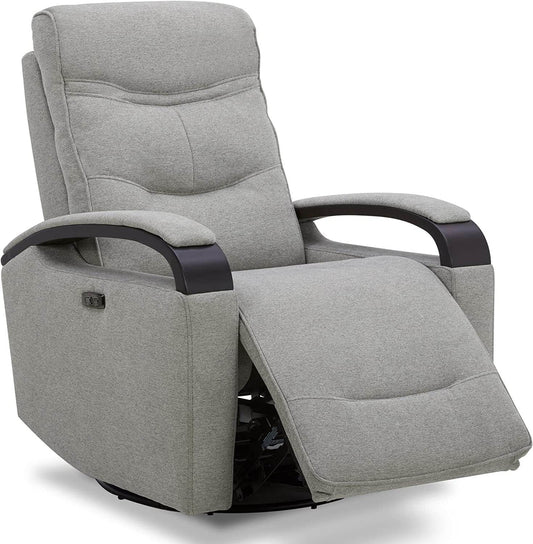 Fabric Power Swivel Glider Rocker Recliner Chair (Light Grey) - Loft&Timber