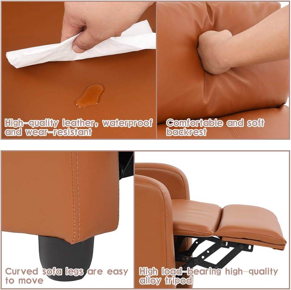 Recliner Chair for Living Room Reading Chair Home Theater Seating Reclining Chair Recliner Sofa Winback Chair Single Sofa Modern Easy Lounge with PU Leather Padded Seat Backrest - Loft&Timber