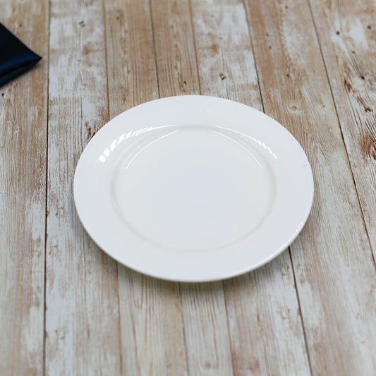 Set Of 6 Professional Rolled Rim White Dessert Plate 8" inch | 20 Cm - Loft&Timber