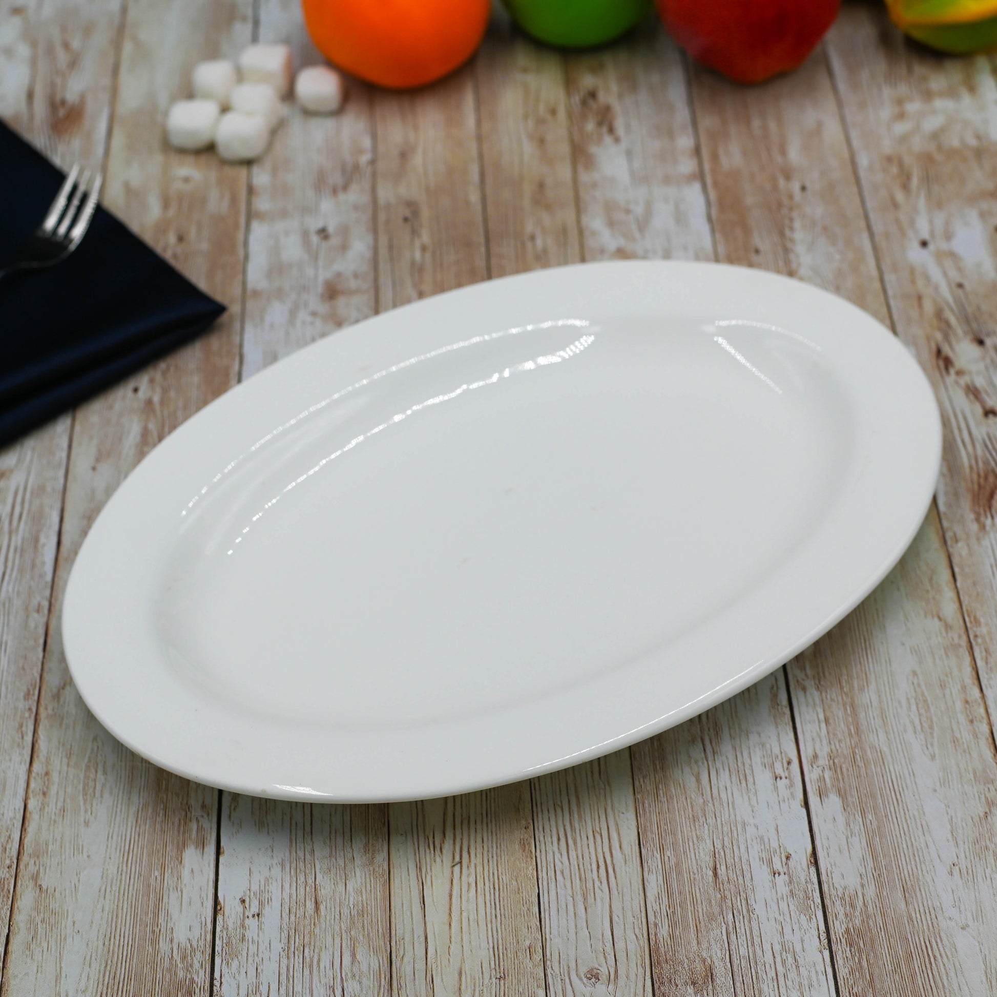 Professional Rolled Rim White Oval Plate / Platter 12" inch | - Loft&Timber