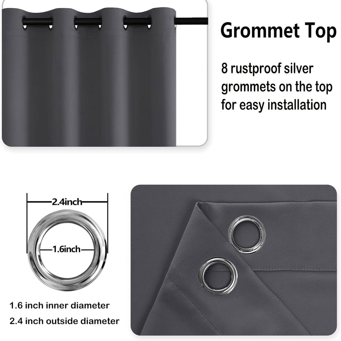 4pcs/SET Curtains - 2pcs Blackout Curtains with Tiebacks And 2pcs Sheer Curtains - Loft&Timber
