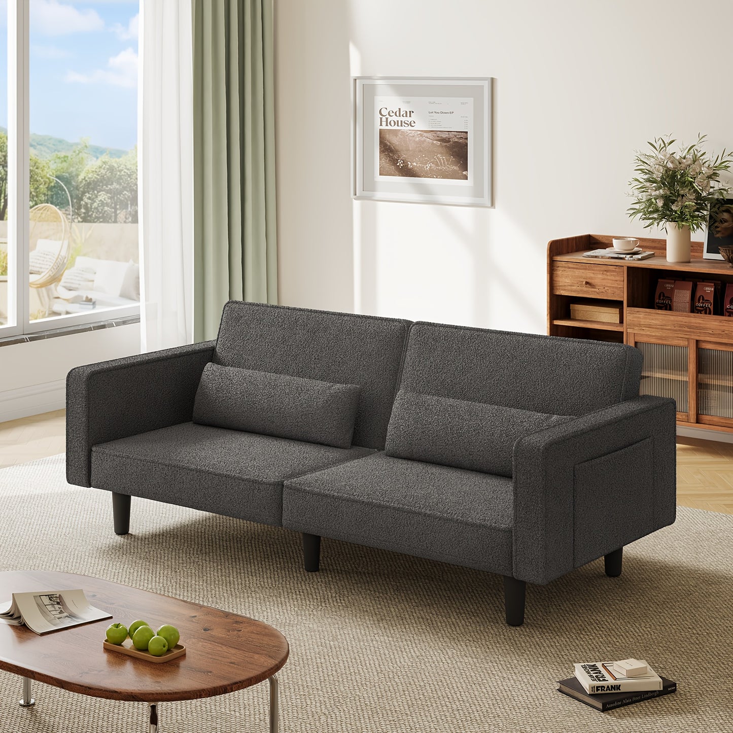 71" Futon Sofa Bed, Convertible Sleeper Sofa Bed Couch - Loft&Timber