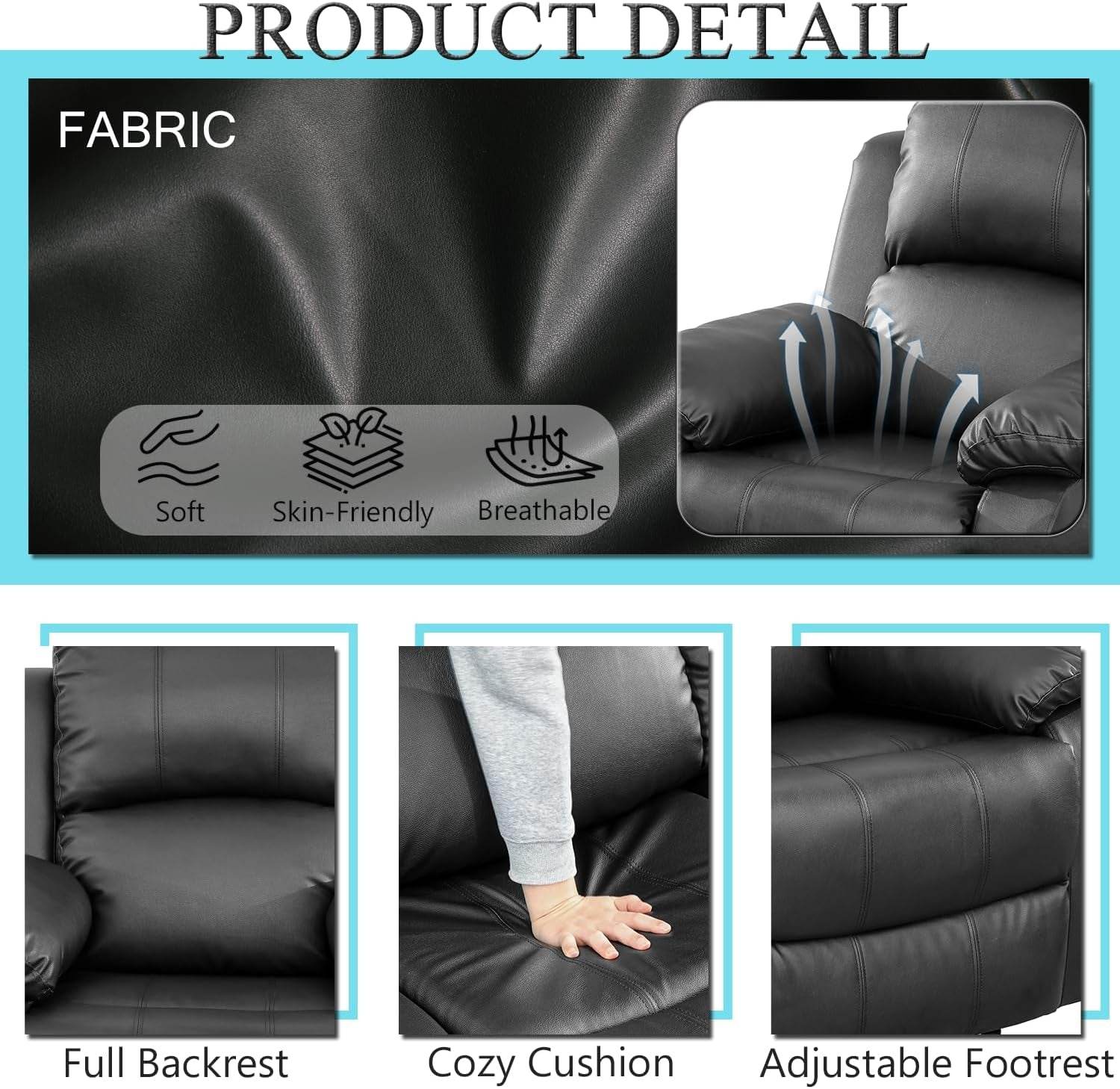 Leather Recliner Sofa Set (Sofa Set 3 Pieces) - Loft&Timber