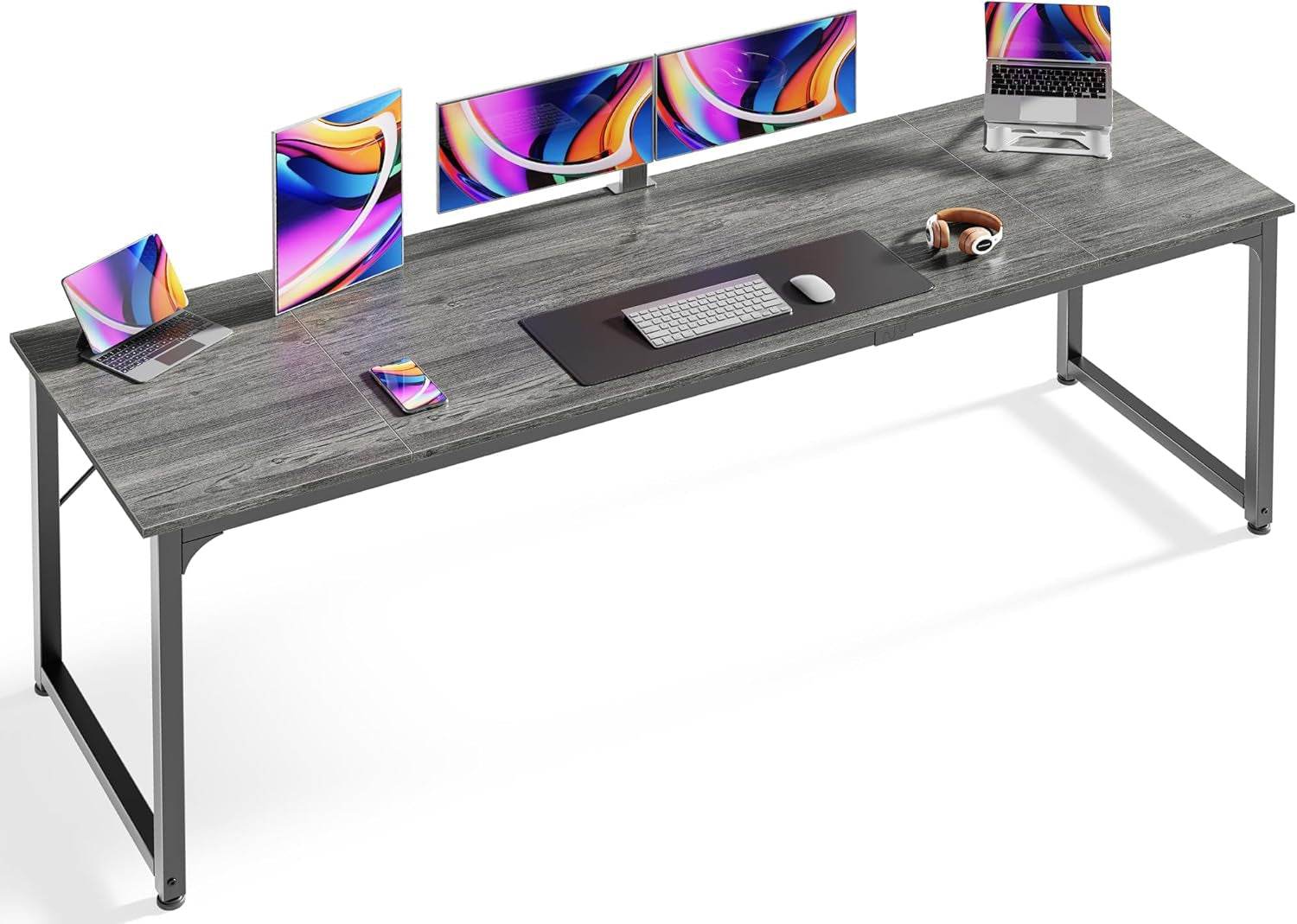 Computer Desk, 80 Inch in Grey - Loft&Timber