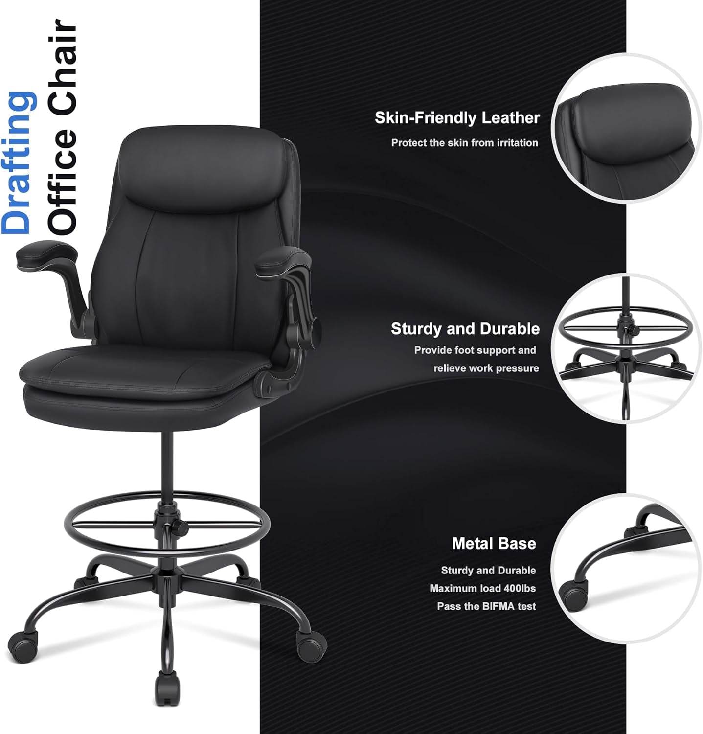 Adjustable Height Leather Chair - Loft&Timber