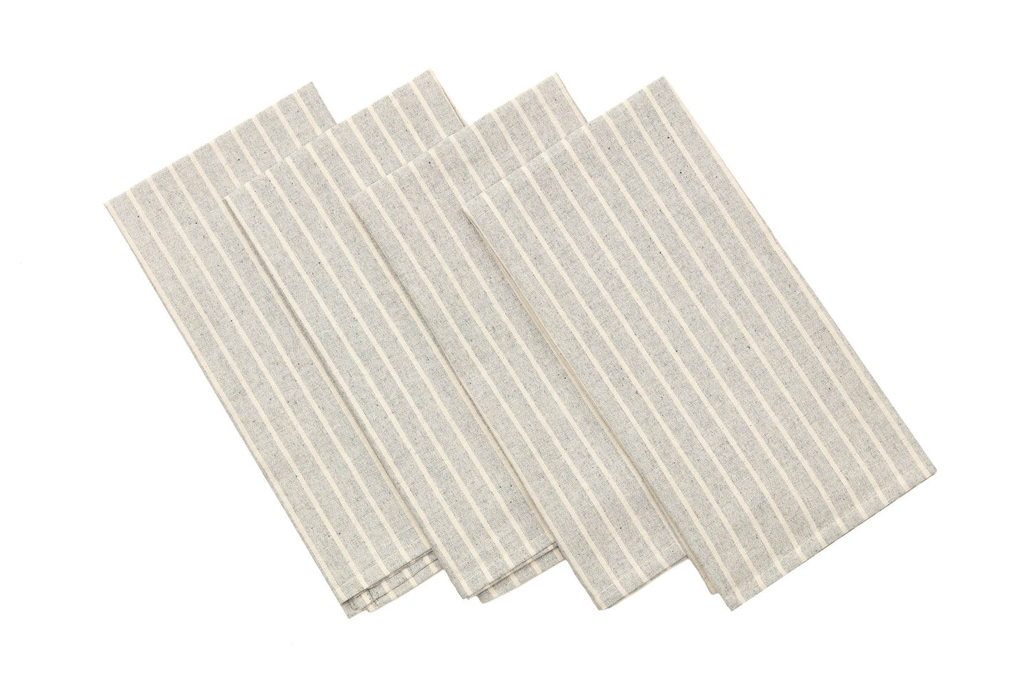 Cloth Napkins - Grey Striped and Natural Striped - Loft&Timber