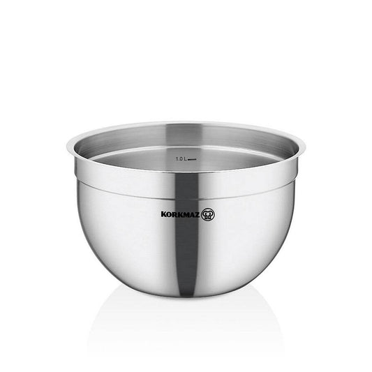 Korkmaz Gastro Proline 5.4 Quart Stainless Steel Mixing Bowl in Silver - Loft&Timber
