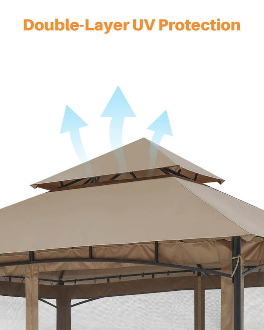 SeeHill 10' x 10' Gazebo with Steel Frame and Double Roof - Loft&Timber