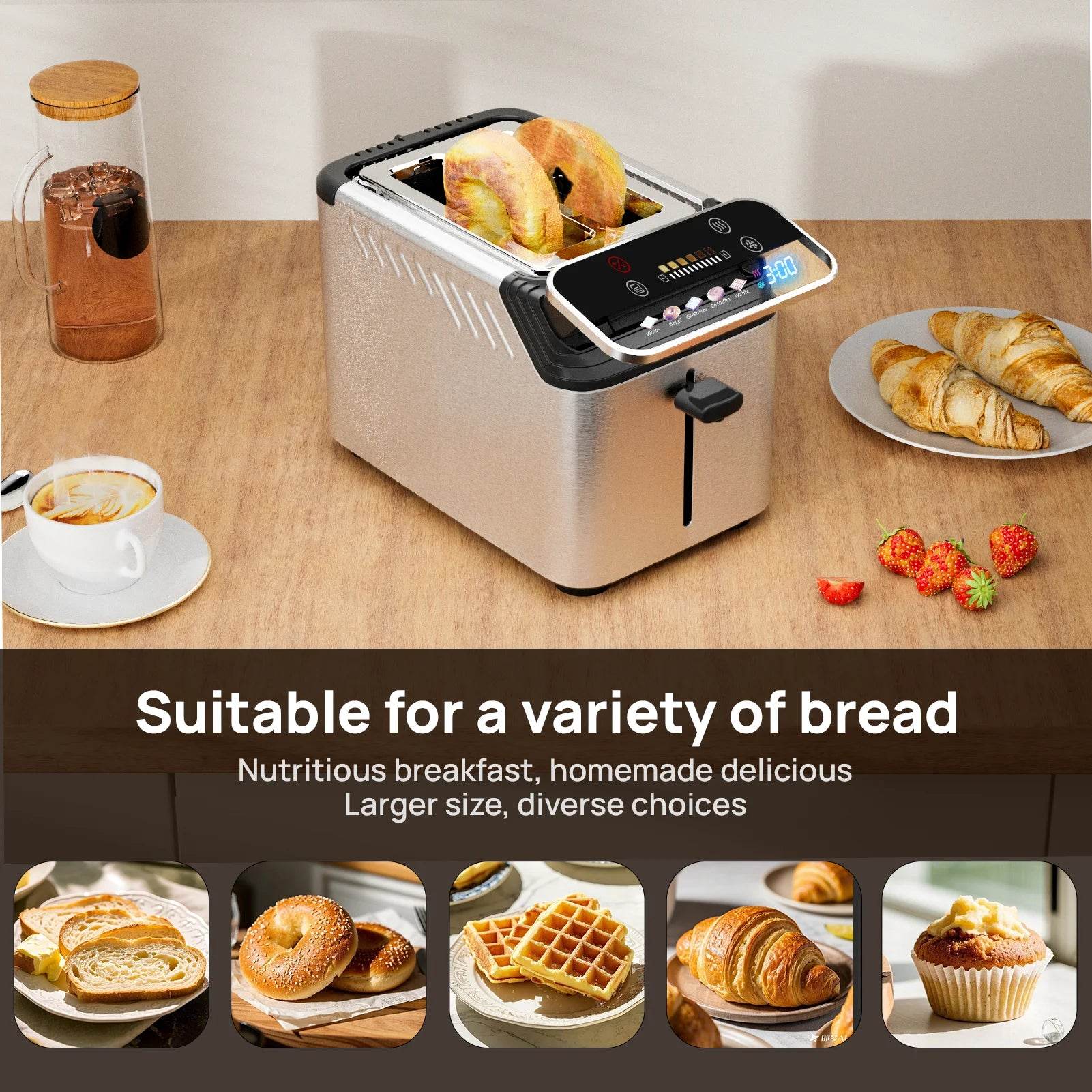 Whall 2-slice toaster, Smarter Screen And Easier to Operate - Loft&Timber