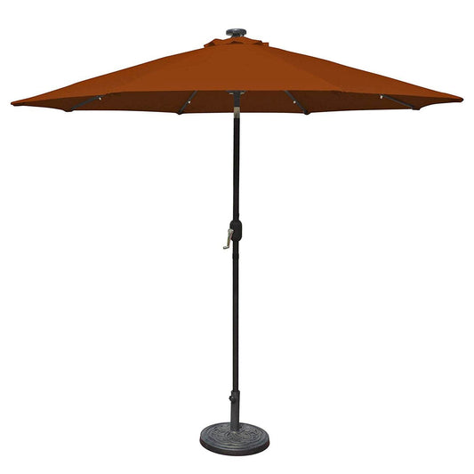 9 Foot Octagonal Olefin Market Umbrella with Auto-Tilt Terra Cotta - Loft&Timber