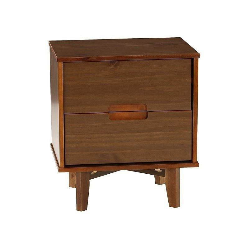FarmHouse 2 Drawer Solid Wood Nightstand Walnut - Loft&Timber