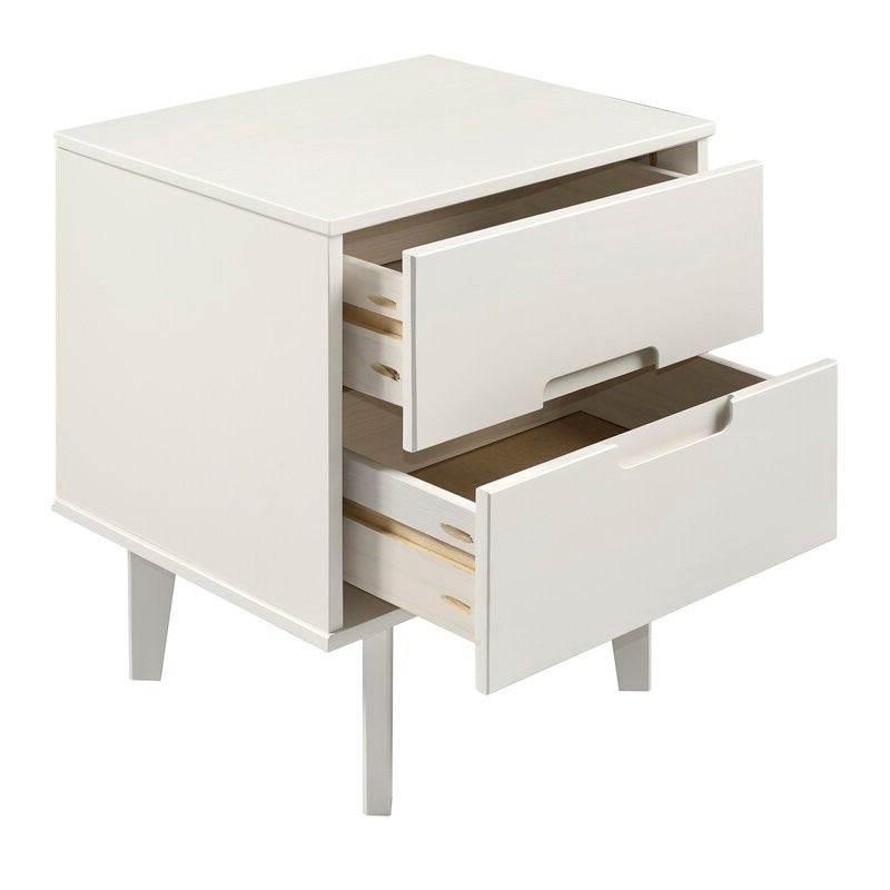 FarmHouse 2 Drawer Solid Wood Nightstand White - Loft&Timber