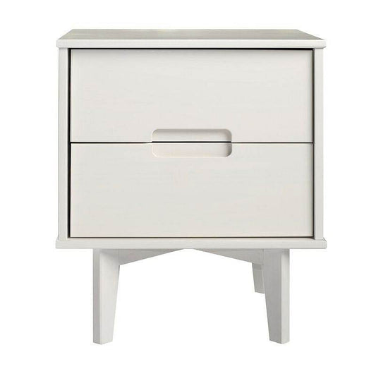 FarmHouse 2 Drawer Solid Wood Nightstand White - Loft&Timber