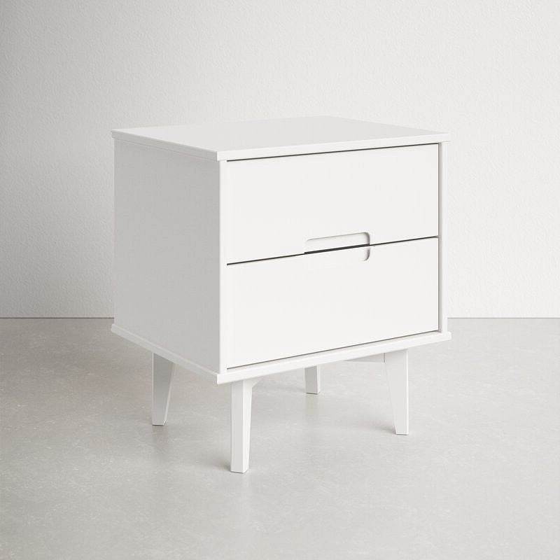 FarmHouse 2 Drawer Solid Wood Nightstand White - Loft&Timber