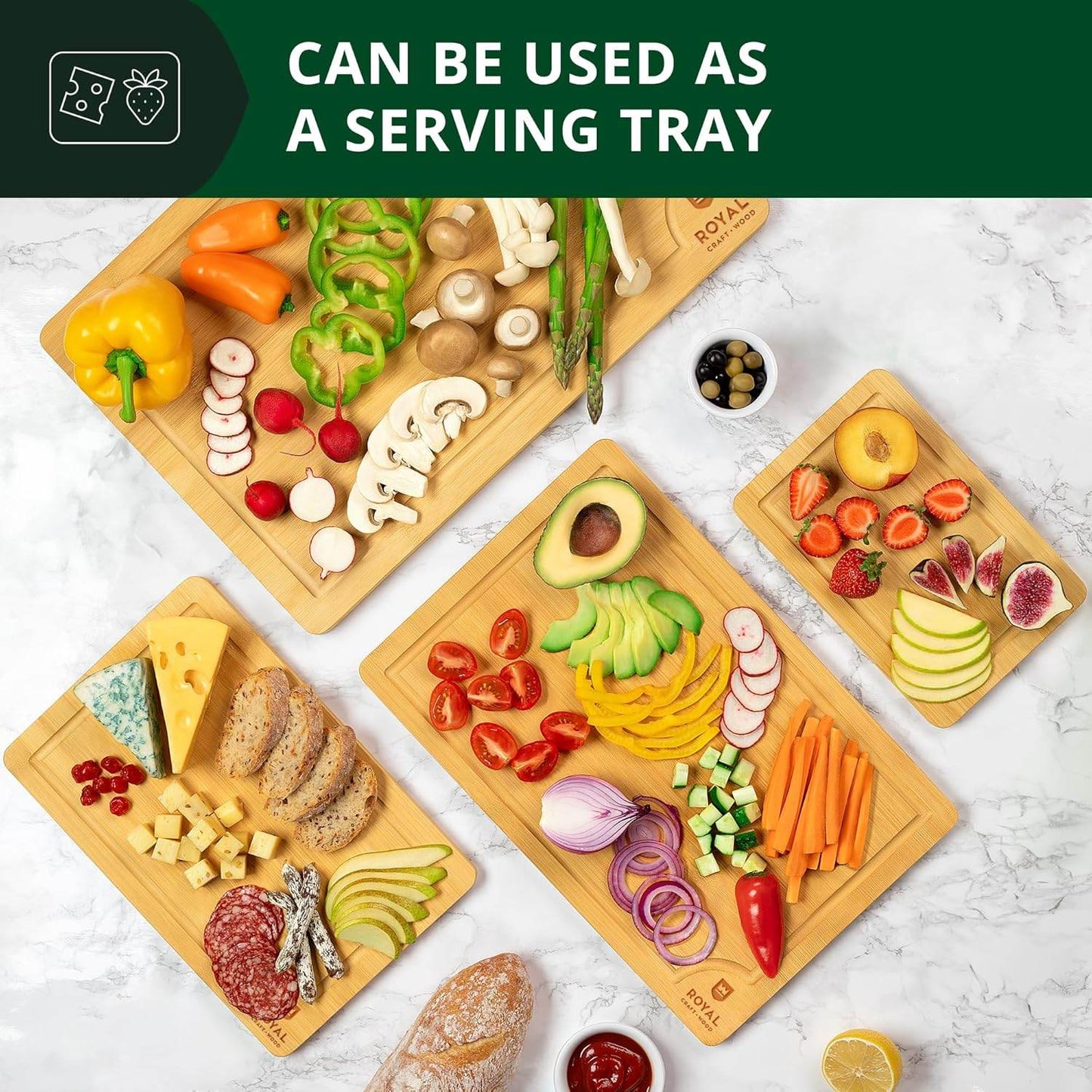 Cutting Board Set of 4, Bamboo - Loft&Timber