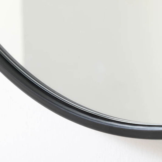 Round 28-inch Wall Mirror in Black - Living Room Bedroom Accent Bathroom Mirror-1