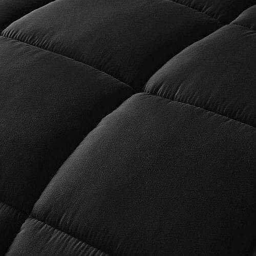 Twin Size Reversible Microfiber Down Alternative Comforter Set in Black - Loft&Timber