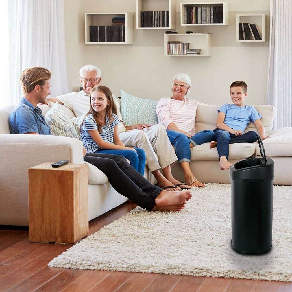 Black 13-Gallon Kitchen Trash Can with Touch Free Motion Sensor Lid - Loft&Timber