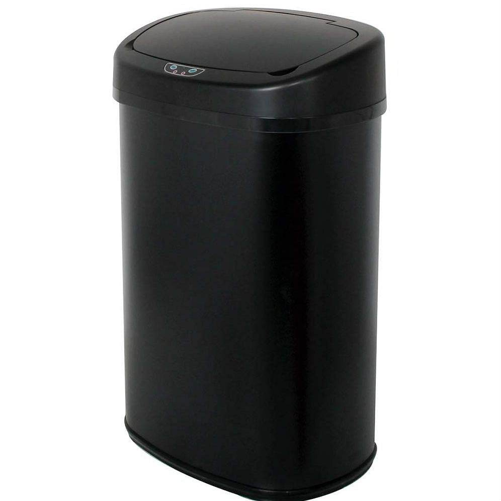 Black 13-Gallon Kitchen Trash Can with Touch Free Motion Sensor Lid - Loft&Timber