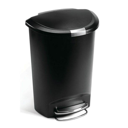 Black 13-Gallon Kitchen Trash Can with Foot Pedal Step Lid - Loft&Timber