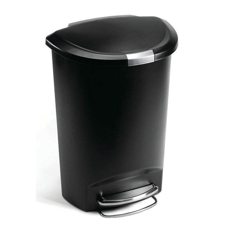 Black 13-Gallon Kitchen Trash Can with Foot Pedal Step Lid - Loft&Timber