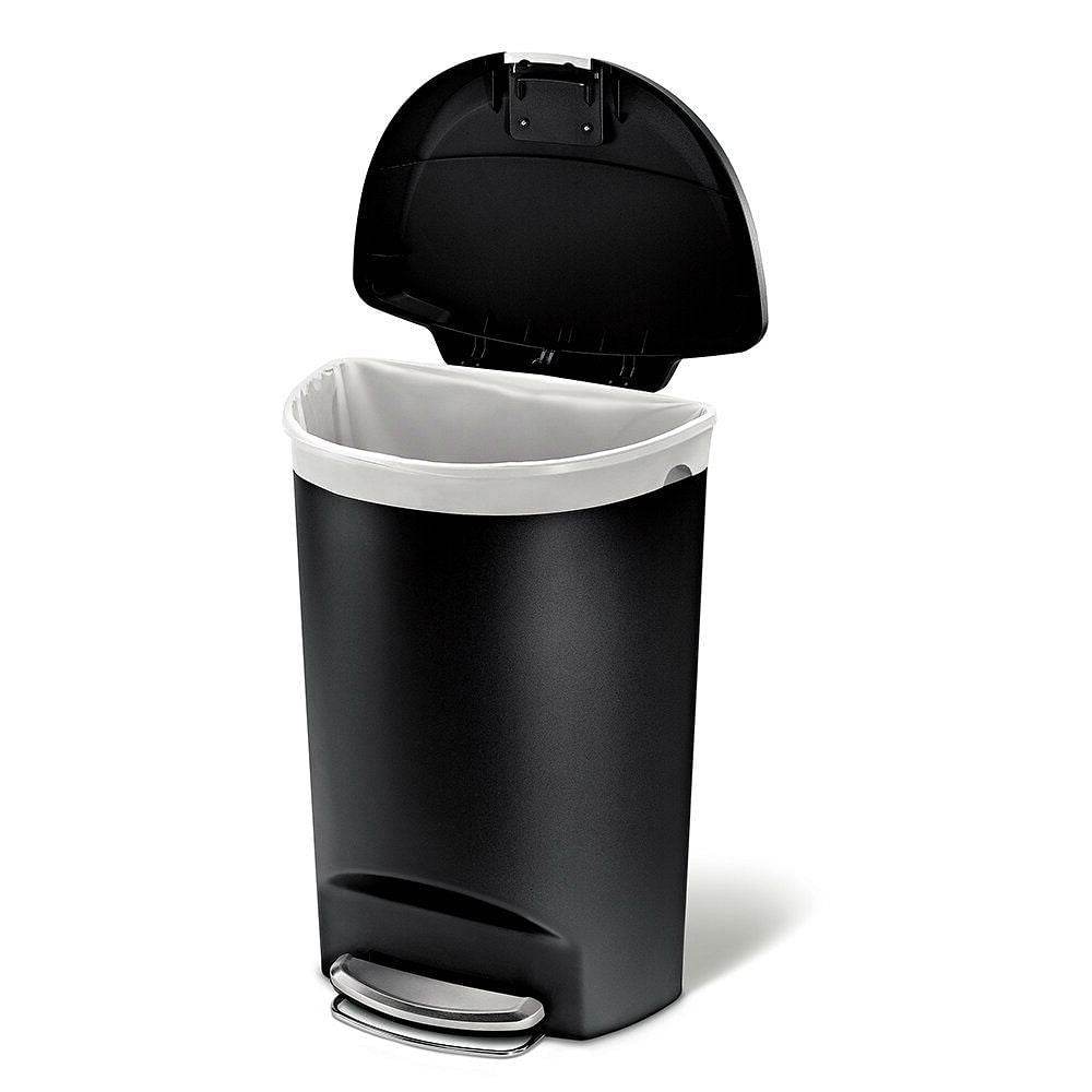 Black 13-Gallon Kitchen Trash Can with Foot Pedal Step Lid - Loft&Timber
