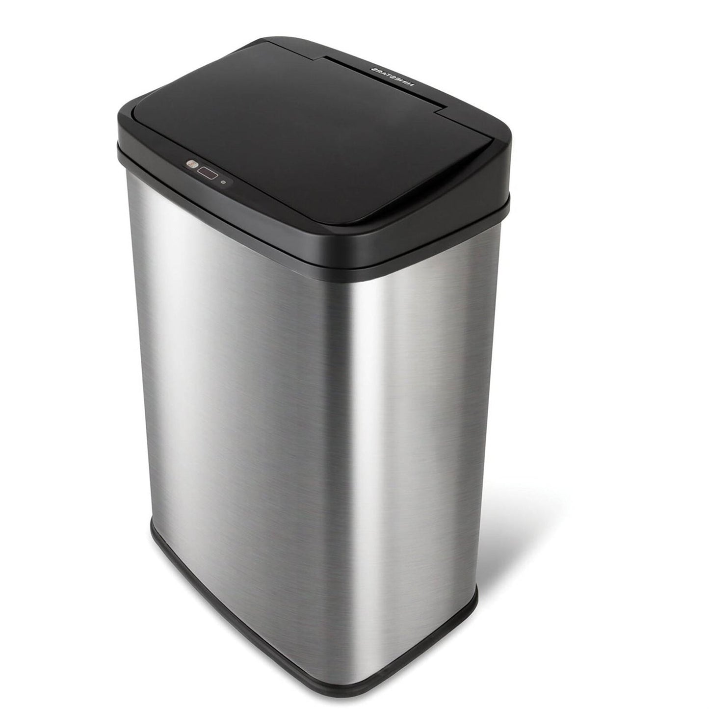 Black Top 13-Gallon Stainless Steel Kitchen Trash Can with Motion Sensor Lid-0