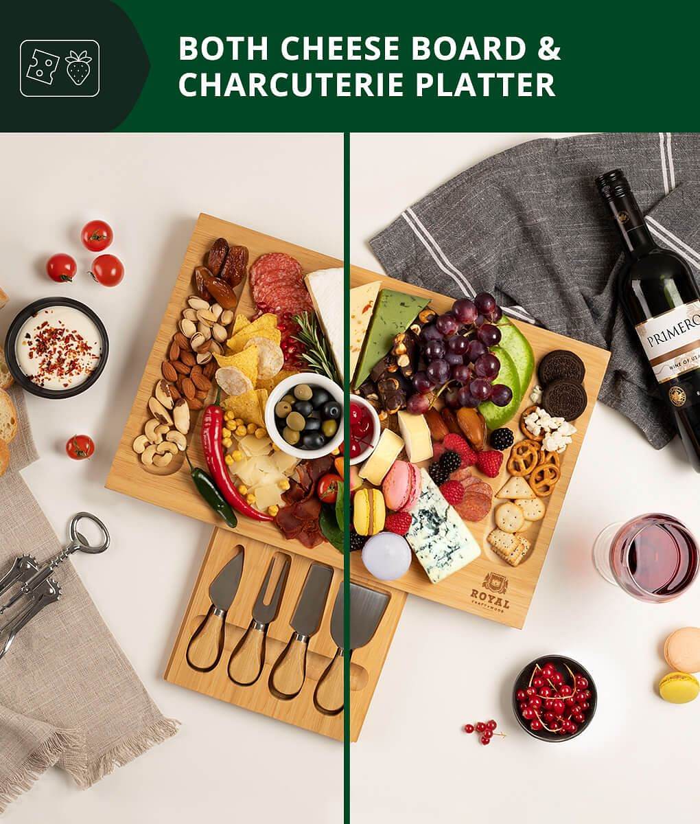 Cheese Board Set with Knives, 16.5“ x 11” - Loft&Timber