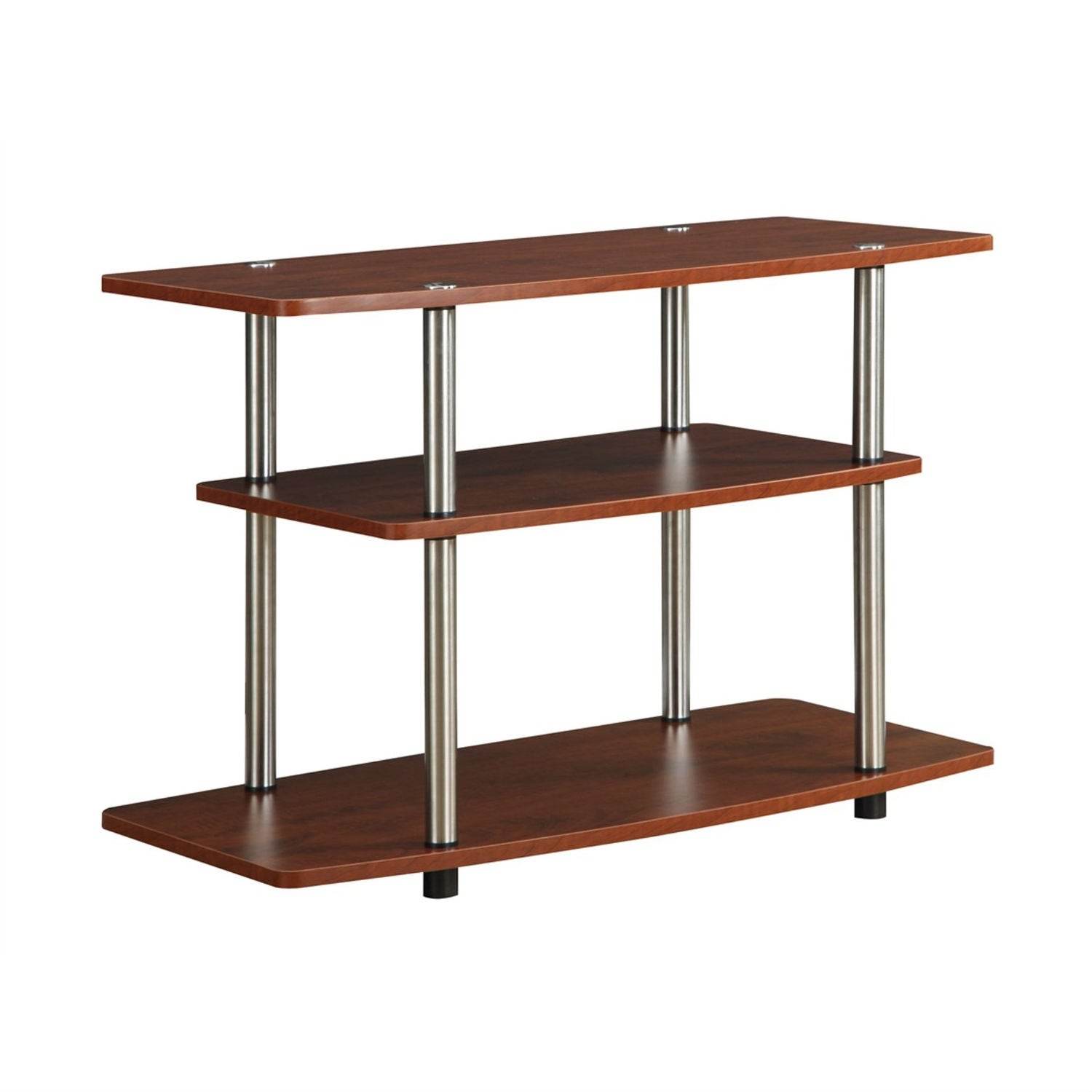 Modern Wood and Metal TV Stand in Cherry Brown Finish - Loft&Timber