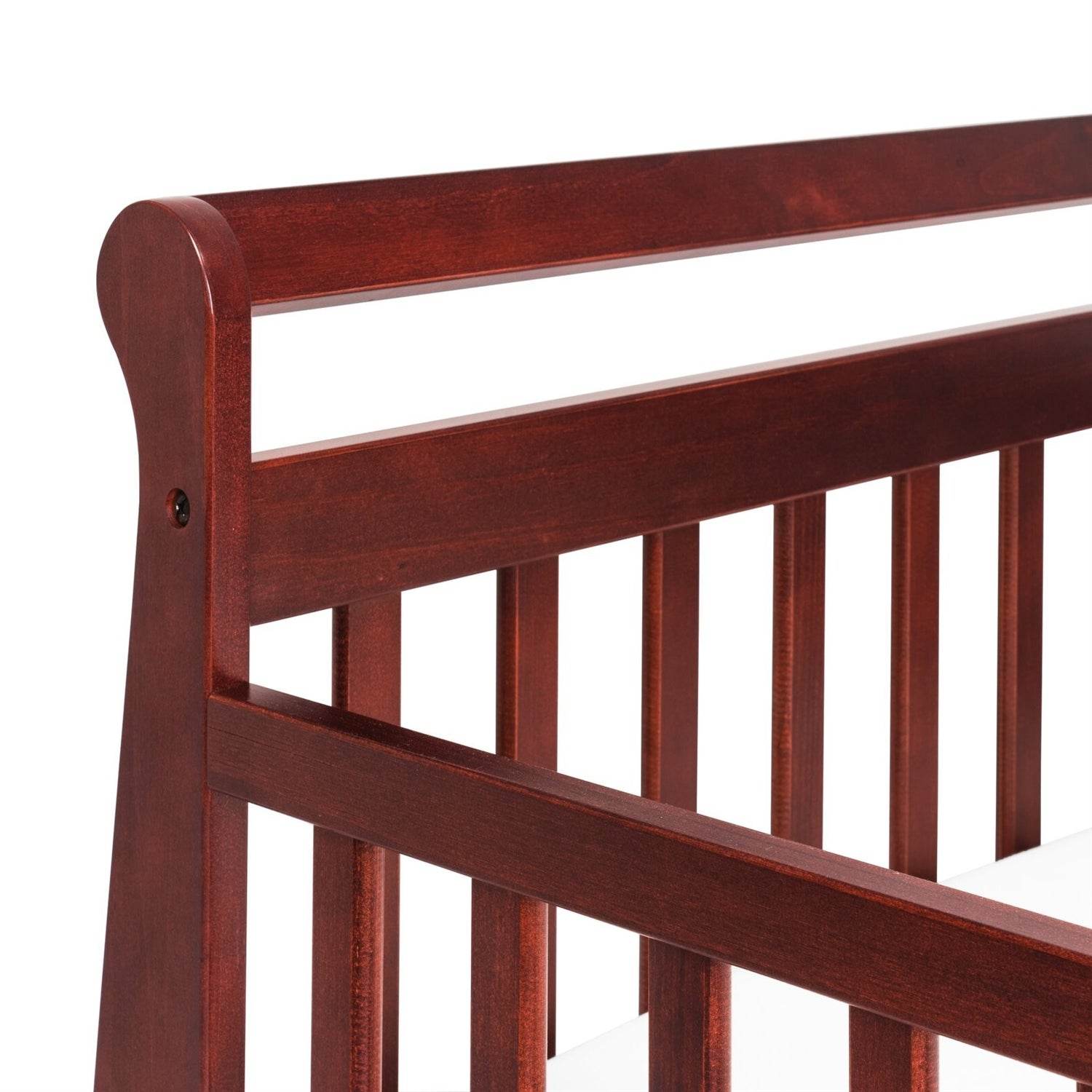 Cherry Modern Slatted Guard Rails Toddler Sleigh Bed - Loft&Timber