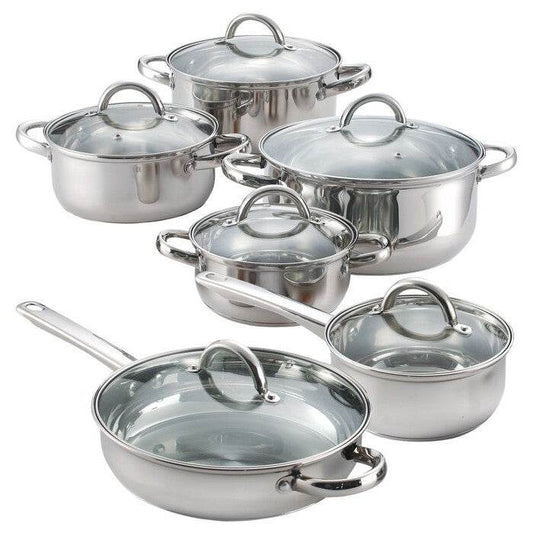 12 Piece Cool Touch Stainless Steel Cookware Set - Loft&Timber