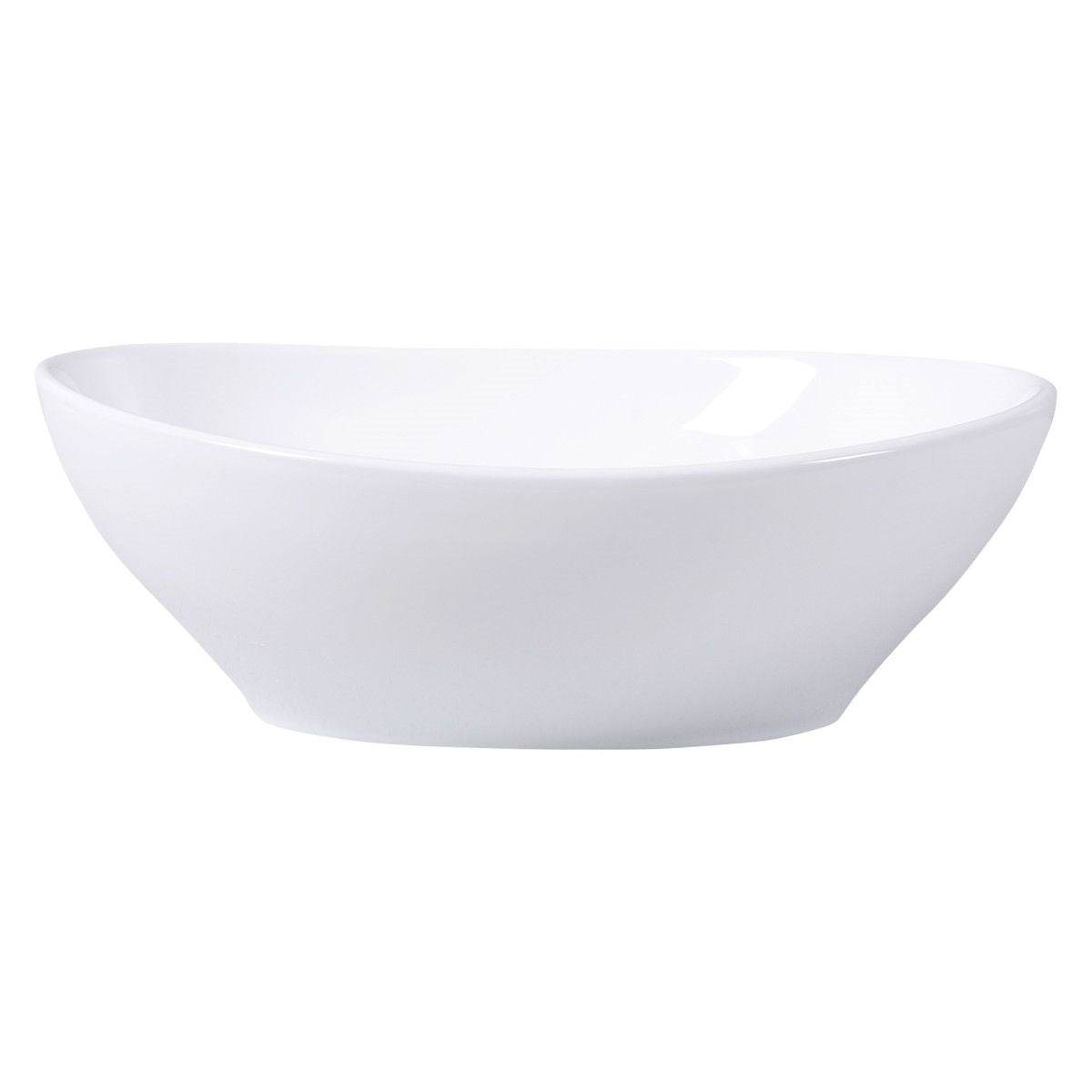 Contemporary Oval Basin Round Vessel Bathroom Sink in White - Loft&Timber