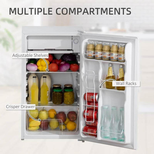 Compact Refrigerator Mini Fridge/Freezer 3.2 Cu.Ft, White - Loft&Timber