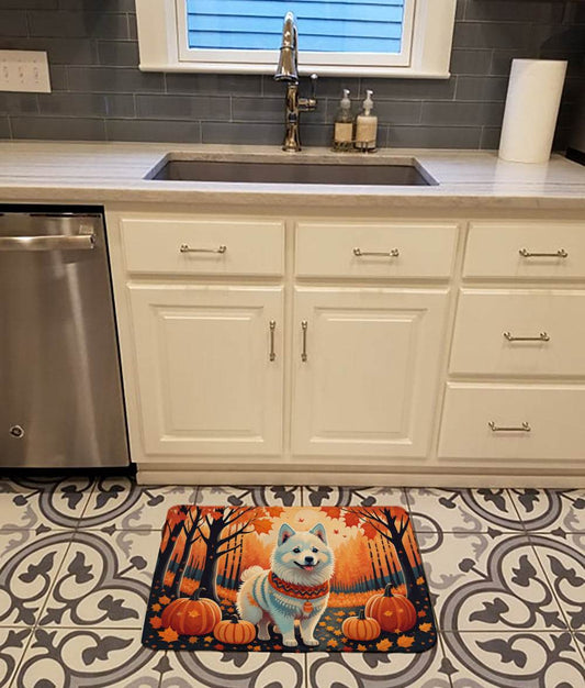 American Eskimo Fall Memory Foam Kitchen Mat - Loft&Timber