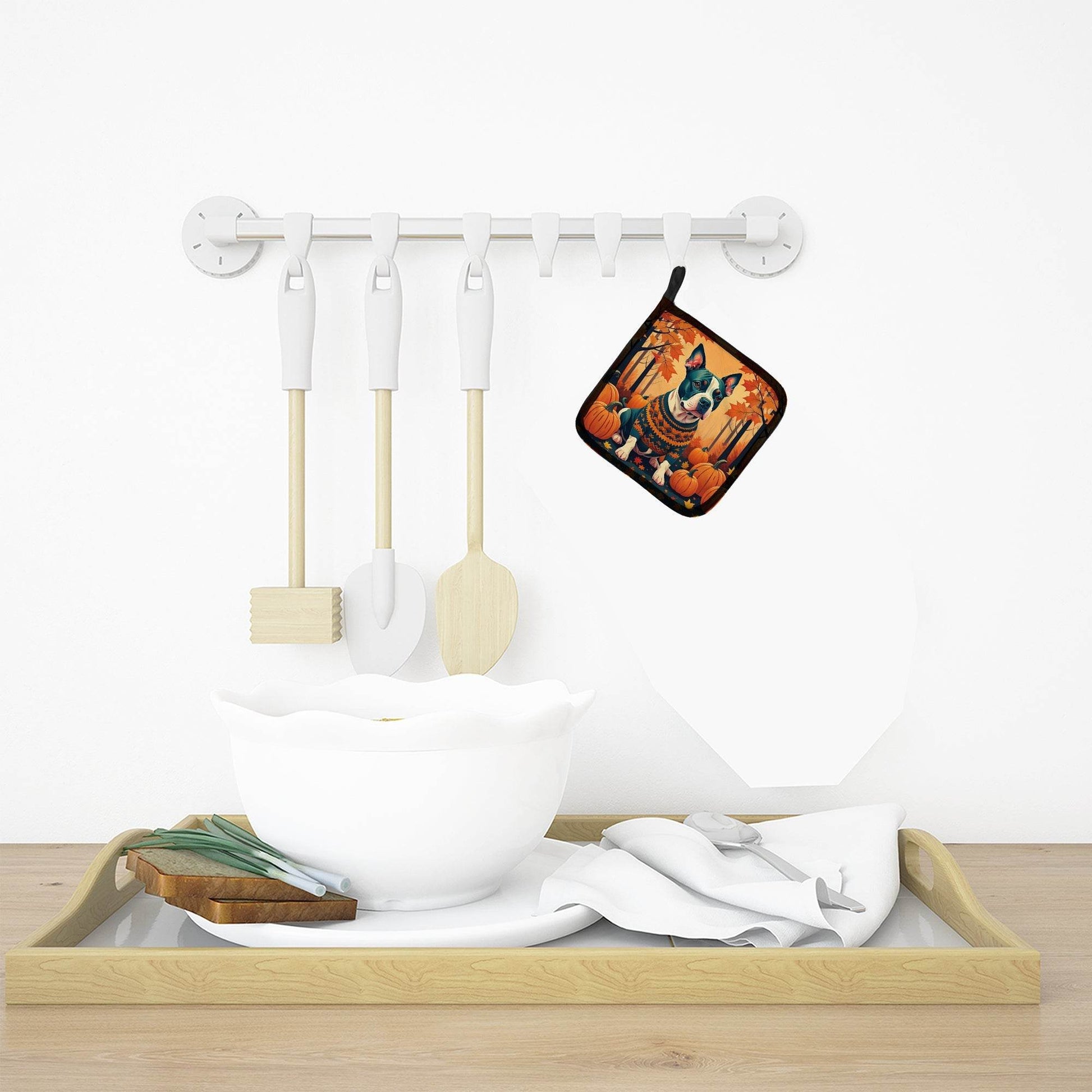 Pit Bull Terrier Fall Pair of Pot Holders - Loft&Timber