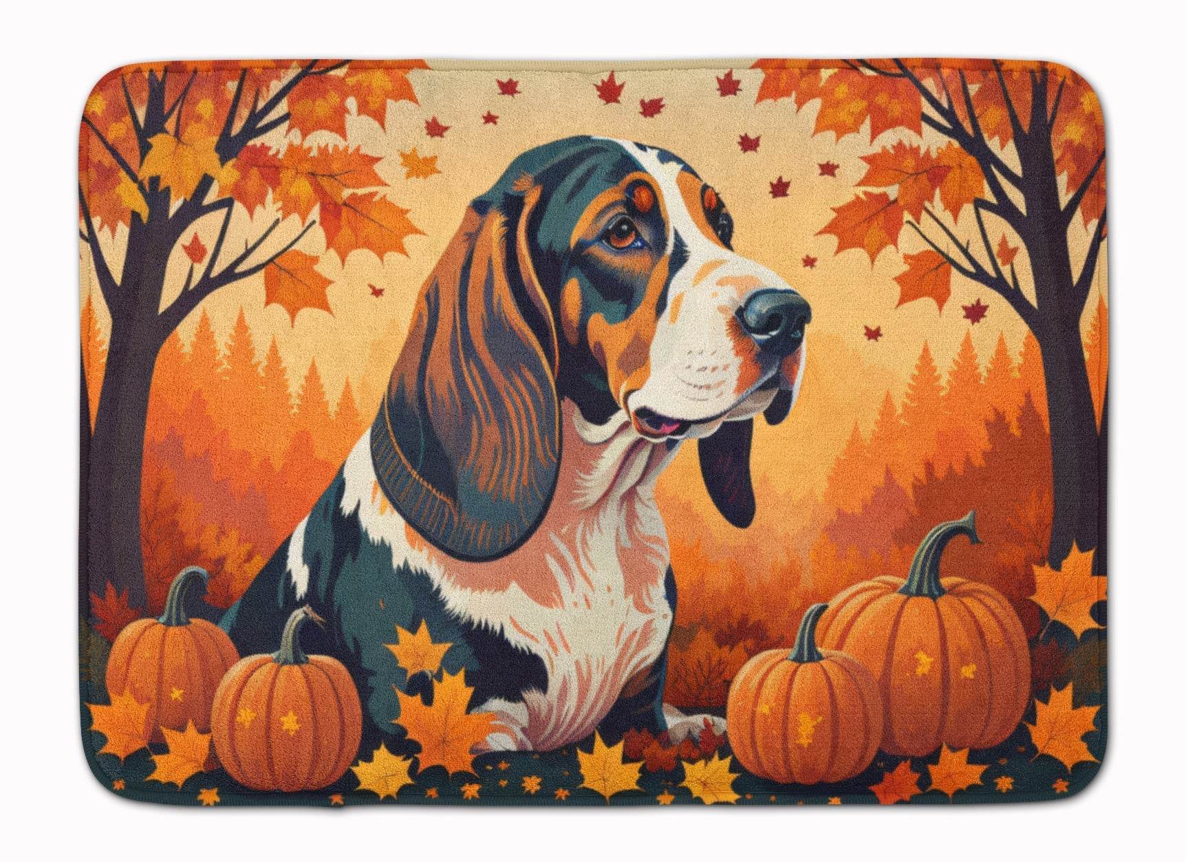 Basset Hound Fall Memory Foam Kitchen Mat - Loft&Timber