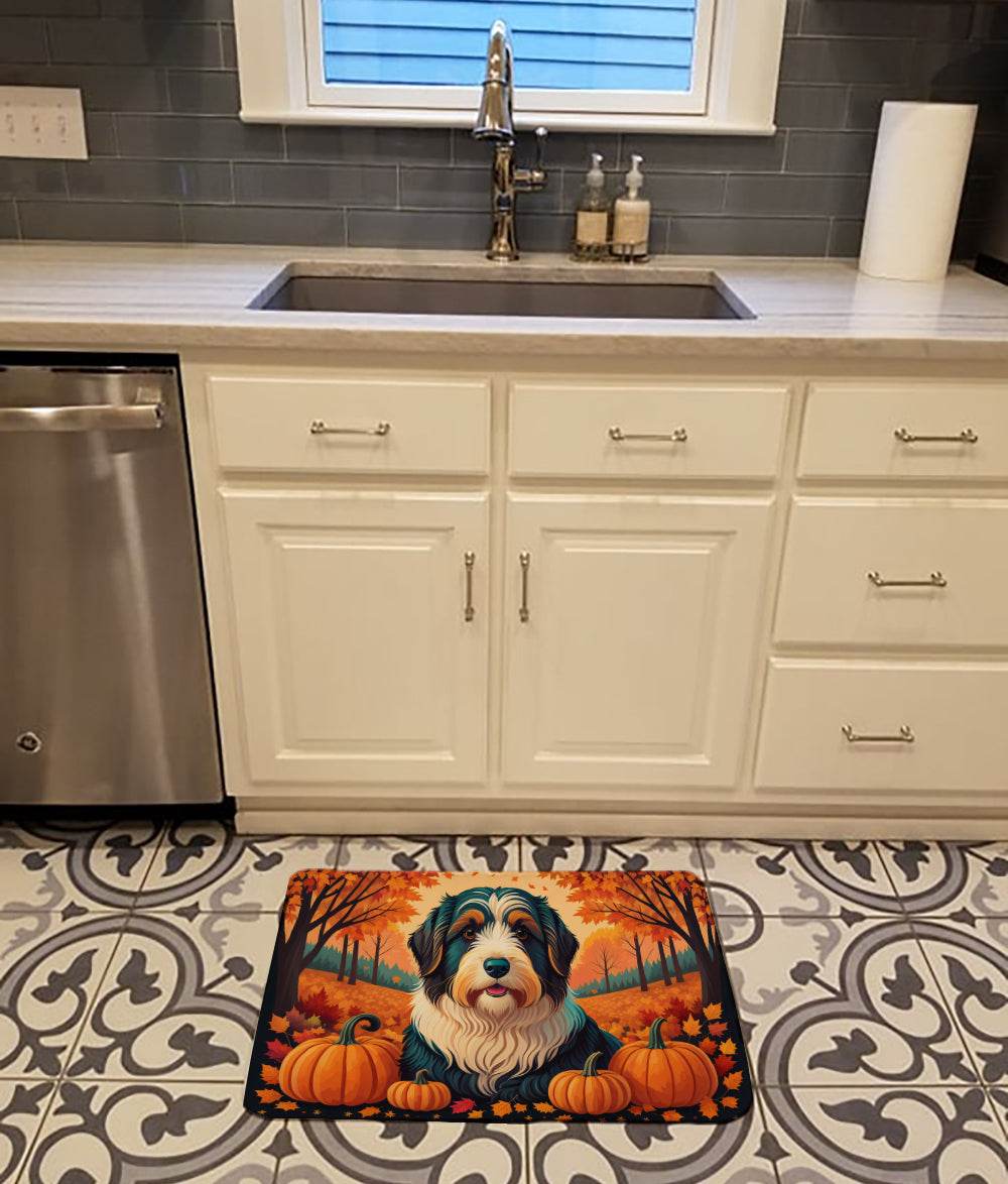 Bearded Collie Fall Memory Foam Kitchen Mat - Loft&Timber