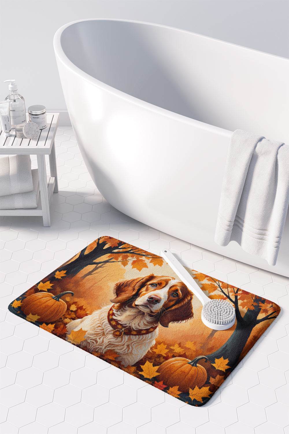 Brittany Spaniel Fall Memory Foam Kitchen Mat - Loft&Timber
