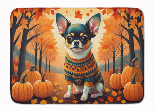 Tricolor Chihuahua Fall Memory Foam Kitchen Mat - Loft&Timber